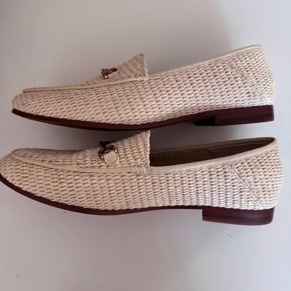 Sam Edelman Loraine Bit Loafer in Cream Linen Raffia 8.5 - Picture 4 of 11